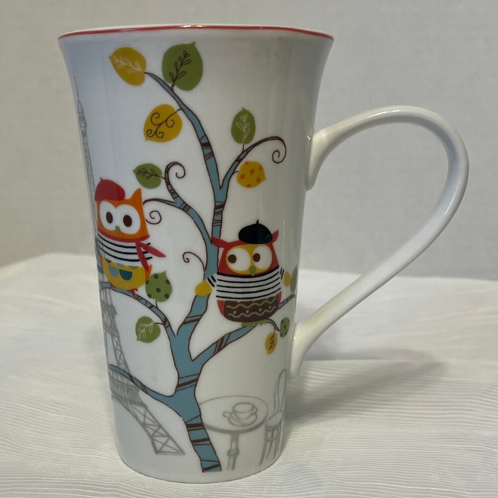 222 Fifth Enchanted Woods Paris Owl Coffee Mug